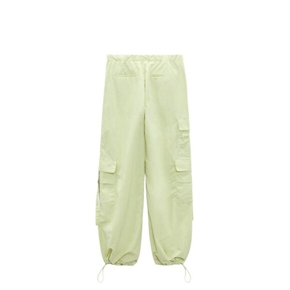 ZARA NYLON BLEND PARACHUTE TROUSERS Apple green SIZE s | 4391/406 - Picture 2 of 4